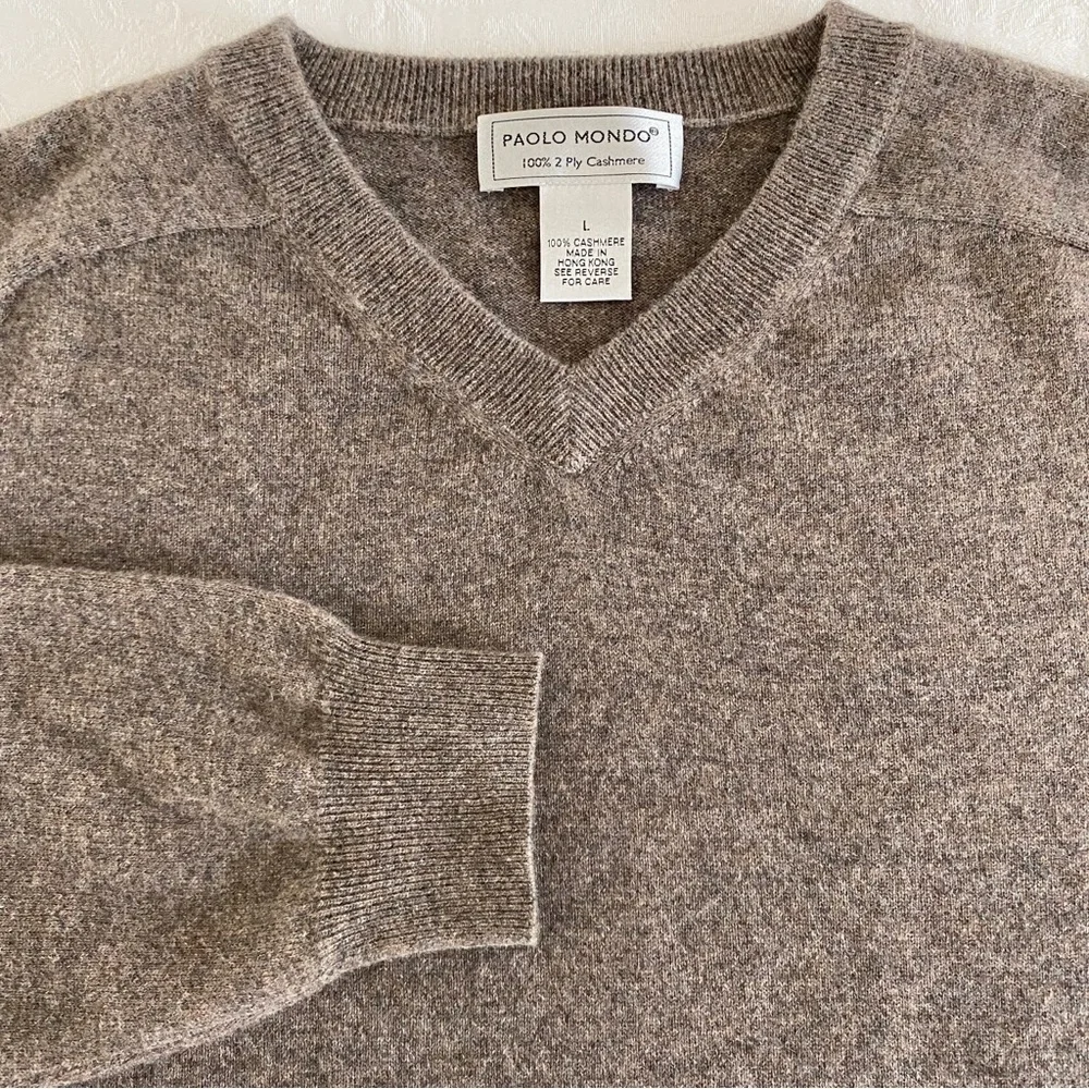 Paolo Mondo V neck brown Cashmere sweater